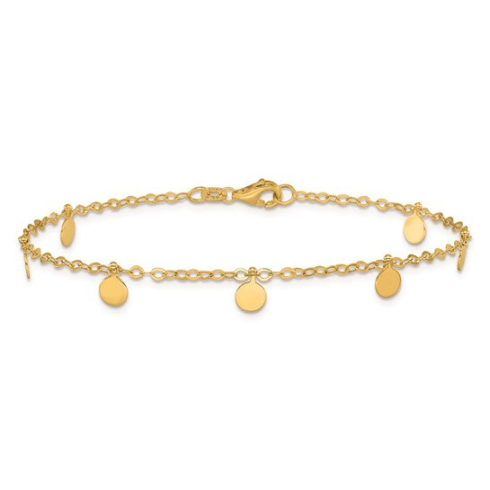 14 Karat Yellow Gold Small Plate Charm Bracelet