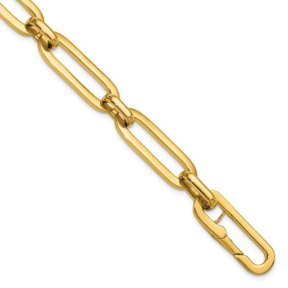 18 Karat Yellow Gold 10mm Oval Link Bracelet