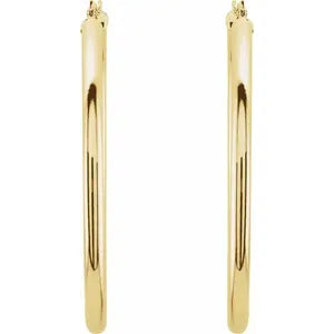 14K 3mm Hoop Earrings Side View