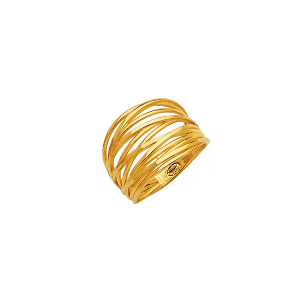 14 Karat Yellow Gold Mesh Ring 5.5