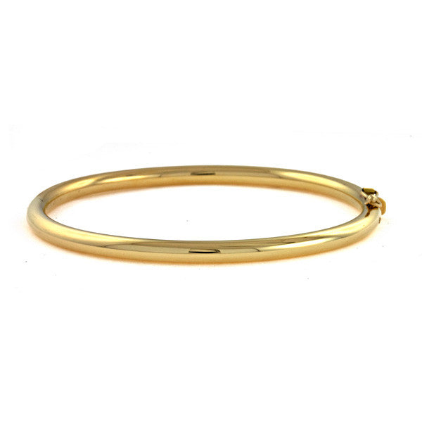 14 Karat Yellow Gold 4mm Round Tube Bangle