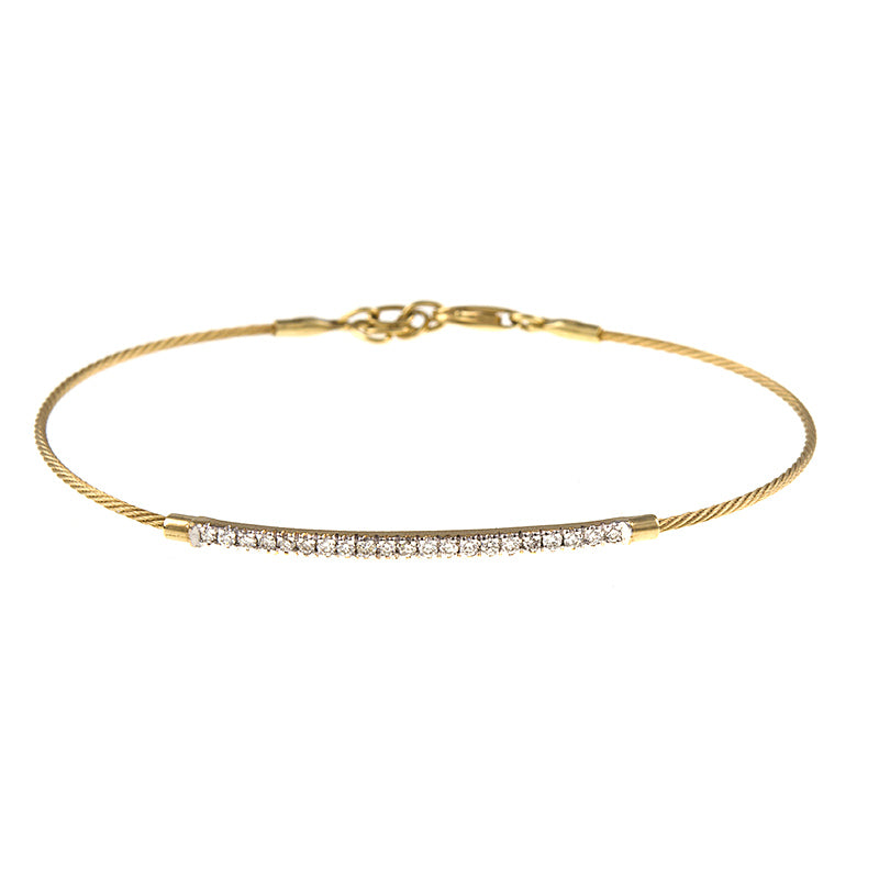 14K Oval Stackable Mono Bracelet ADJ - Gold Creations