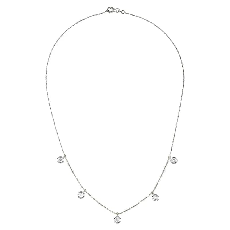 18KW Diamond Station Necklace