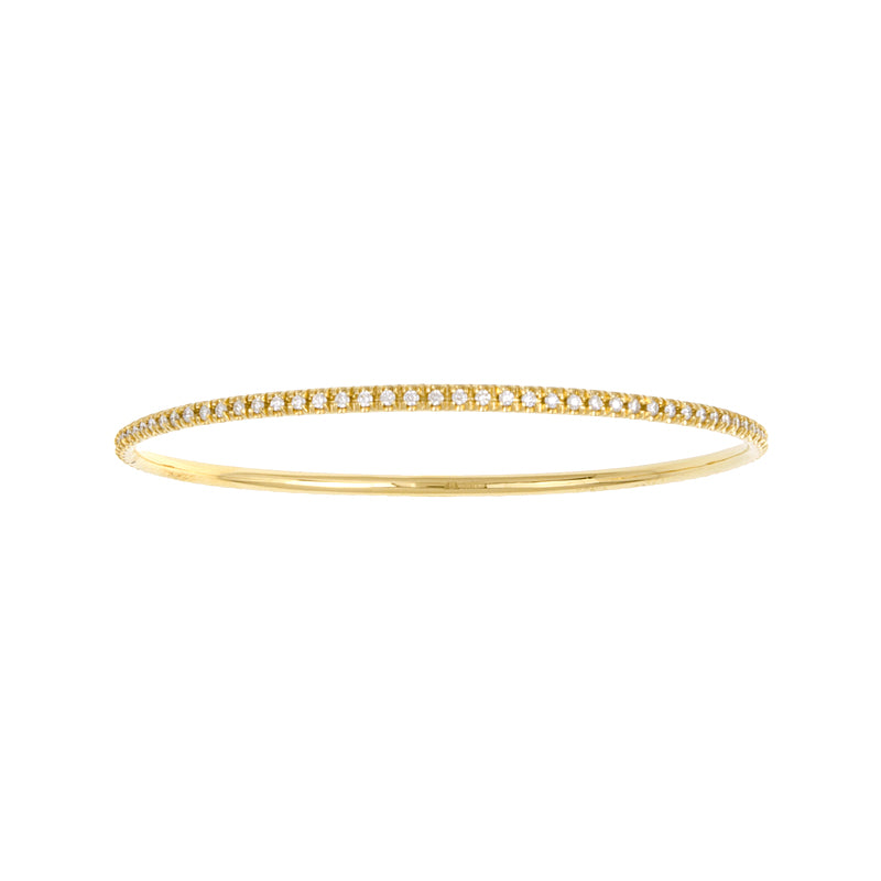 14 Karat Yellow Gold Diamond Bangle