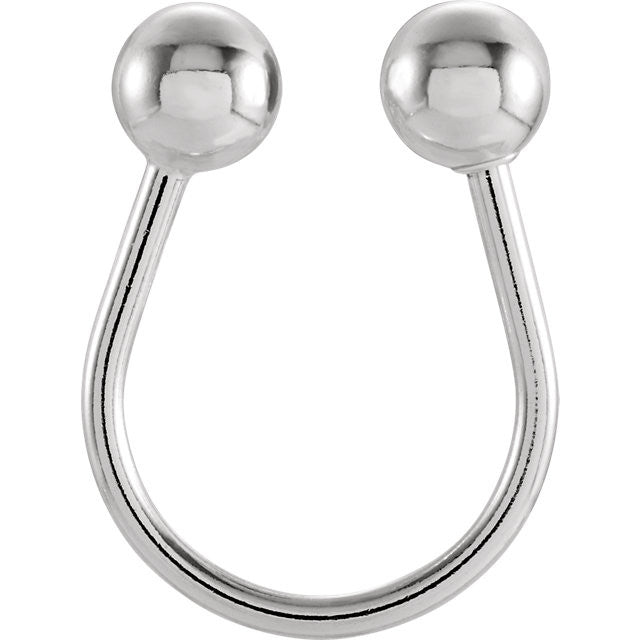 Sterling Silver "U" Shaped Ball Key Ring